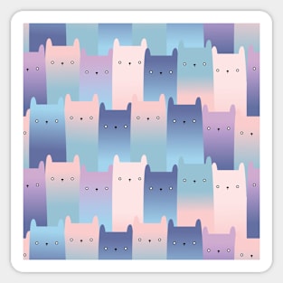 Pastel Cats Pattern Sticker